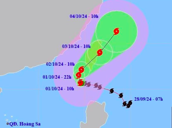 Hướng di chuyển của Bão số 5 có tên Krathon.