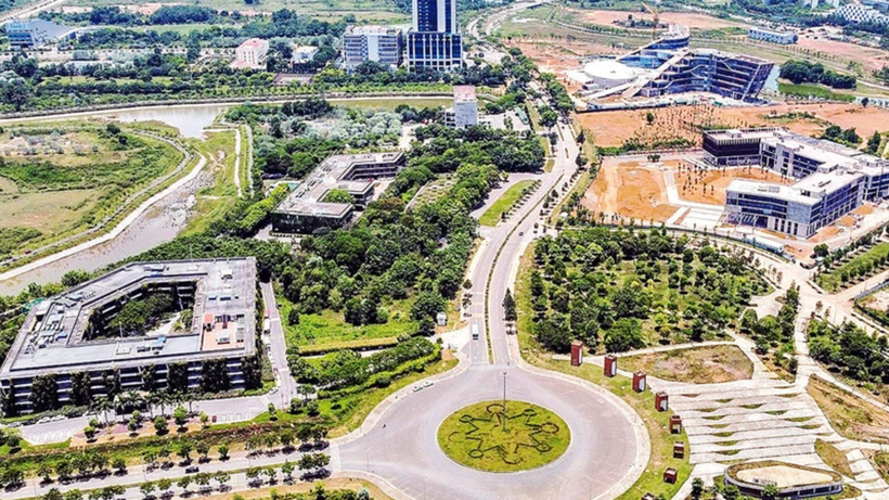 Khu công nghệ cao Hòa Lạc nhìn từ trên cao. Ảnh Nhân dân