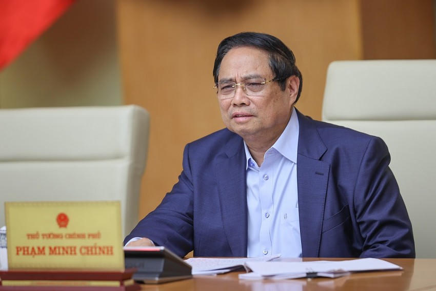 Thủ tướng Phạm Minh Chính, Trưởng Ban Chỉ đạo quốc gia triển khai Nghị quyết số 68-NQ/TW của Bộ Chính trị về phát triển kinh tế tư nhân. Ảnh: VGP