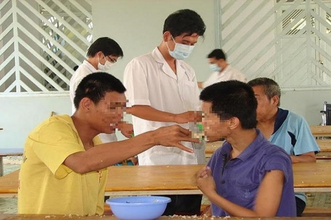 Bệnh nhân tâm thần đang được điều trị ở Trung tâm Tâm thần Tân Định