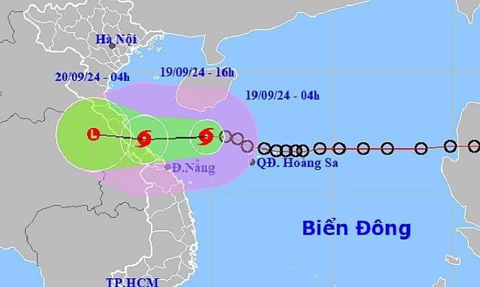Dự báo vị trí và hướng di chuyển bão số 4