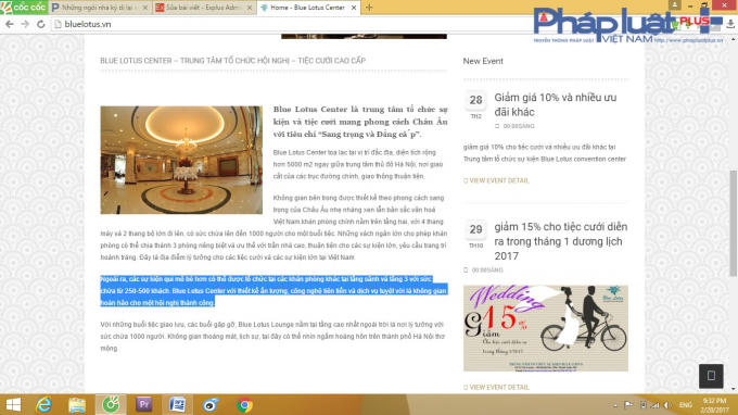 Theo website này thì tầng 3 không có trong GPXD lại trở thành phòng tổ chức sự kiện.