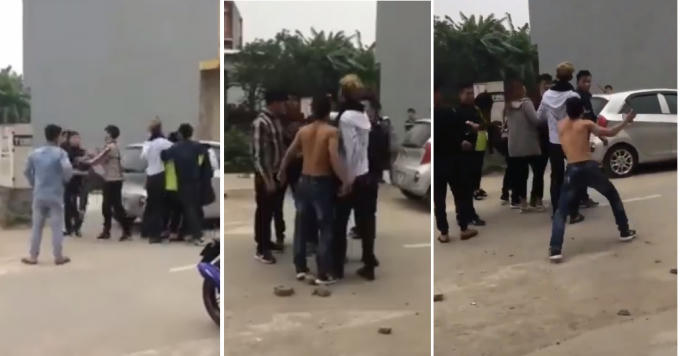 Thanh niên cầm gạch lao vào tấn công bạn nhậu.