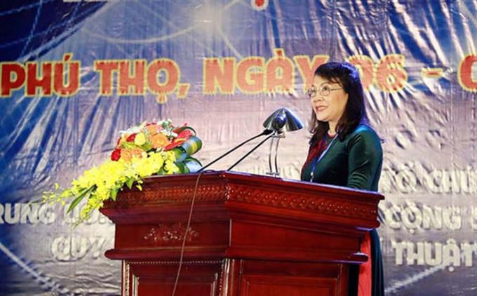 Thứ trưởng Nguyễn Thị Nghĩa phát biểu khai mạc cuộc thi. Ảnh: moet.gov.vn