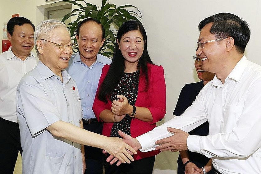 Tổng Bí thư Nguyễn Phú Trọng tiếp xúc cử tri Hà Nội sau Kỳ họp thứ tư, Quốc hội khóa XV, tháng 11/2022.