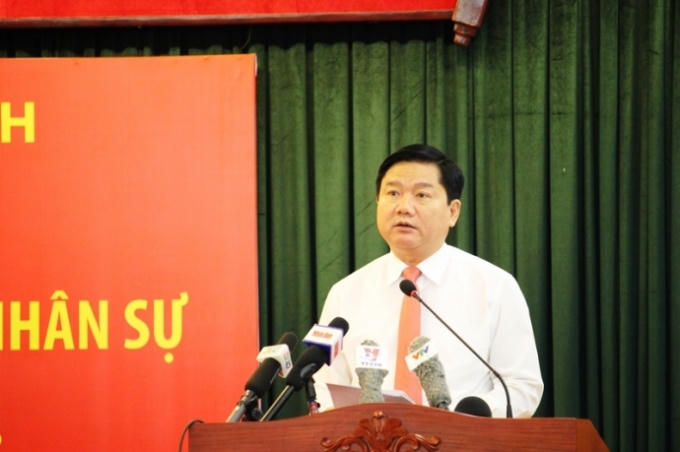 Đồng chí Đinh La Thăng, Ủy viên Bộ Chính trị, Bí thư Thành ủy TP HCM phát biểu tại hội nghị
