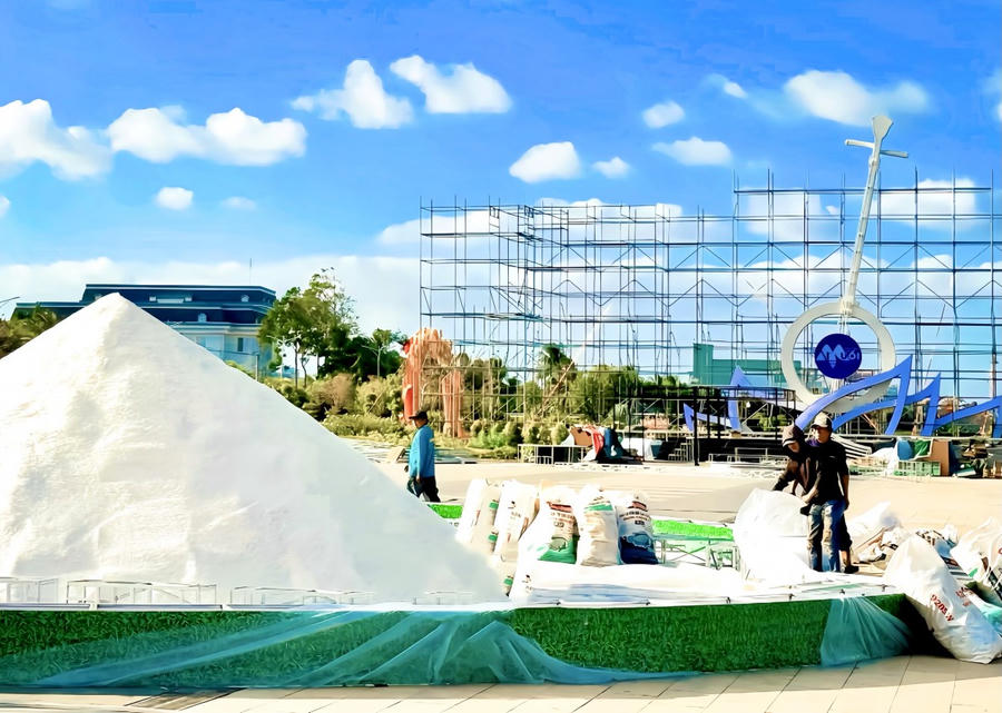 Công tác chuẩn bị cho Festival nghề Muối Việt Nam - Bạc Liêu, đang trong giai đoạn hoàn thành.