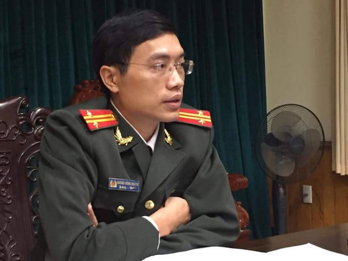 Trung tá Dương Hồng Quang, Trưởng phòng Tham mưu Công an tỉnh Hà Nam.