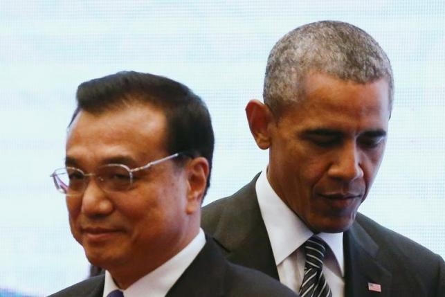 Tổng thống Mỹ Barack Obama và Thủ tướng Trung Quốc Lý Khắc Cường. (Ảnh: Reuters)