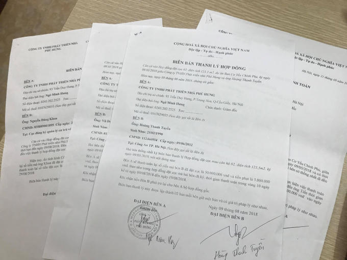 Đã quá hạn thanh lý hợp đồng, Công ty TNHH phát triển nhà Phú Hưng vẫn chưa thể trả lại số tiền khách hàng đặt cọc trước đó.