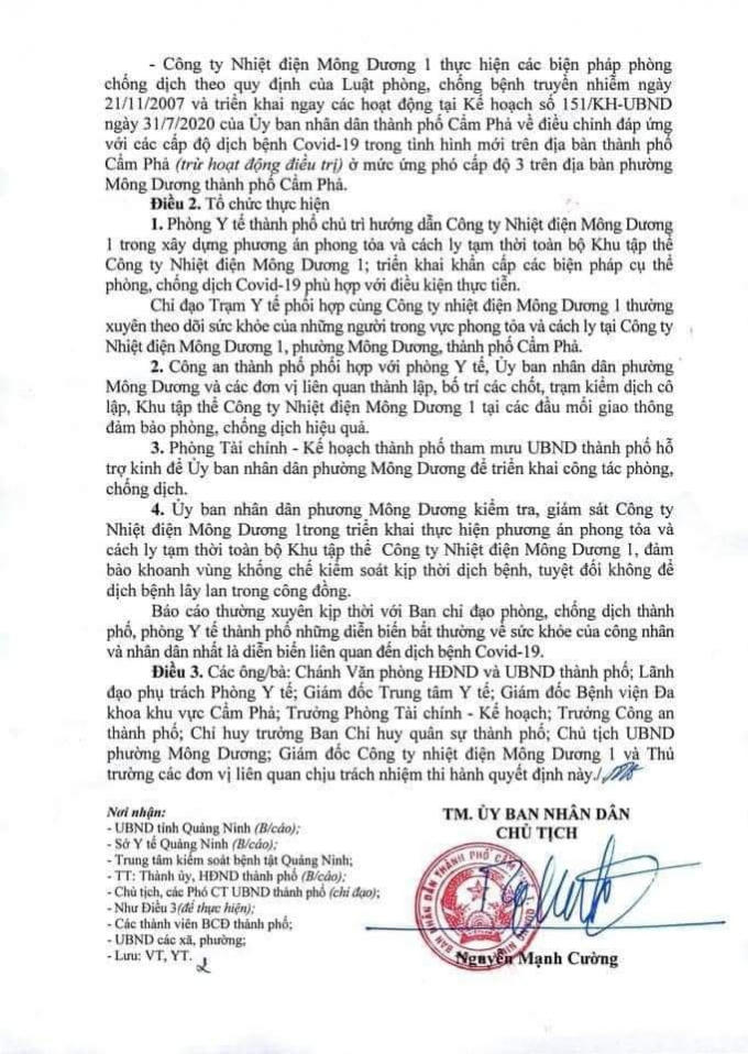 Quyết định hoả tốc phong toả ...