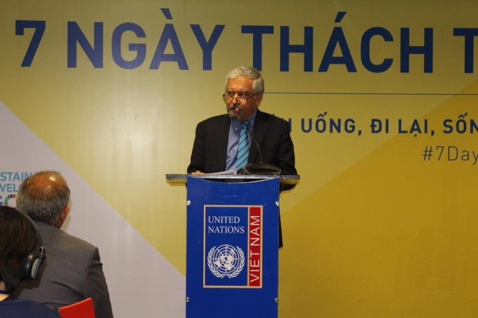 Ngài Kamal Malhotra, điều phối viên thường trú Liên hợp quốc tại Việt Nam khuyến khích mọi người cùng hành động vì cuộc sống bền vững.