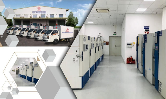 Kho lạnh và xe chuyên dùng của Vimedimex vận chuyển vắc xin Hayat- Vax đến cơ sở tiêm chủng