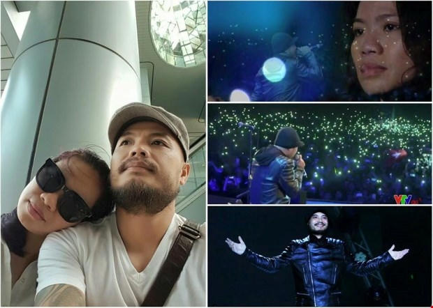 Nhạc sĩ Trần Lập và vợ.