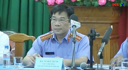 Ông Lê Đức Xuân  - Viện trưởng VKSND tỉnh Bình Phước sẽ thực hành quyền công tố, kiểm sát xét xử. Ảnh: Truyền hình Kiểm Sát.