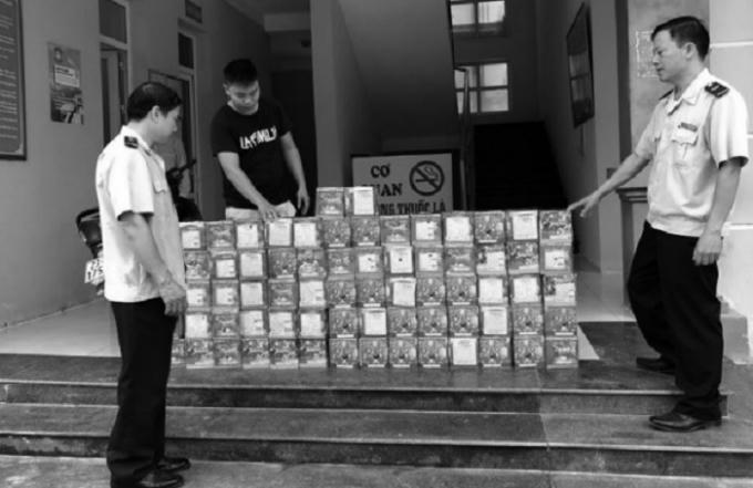 Pháo lậu bị Đội Kiểm soát Hải quan Hà Giang bắt giữ.