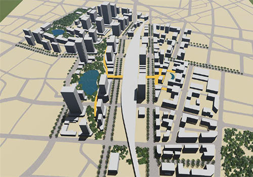 Phối cảnh khu vực ga Hà Nội và vùng phụ cận.