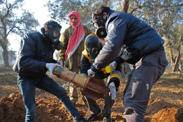 Mỹ cáo buộc quân đội của chính phủ Syria đứng sau vụ tấn công hóa học gần đây ở Douma. (Ảnh: AFP)