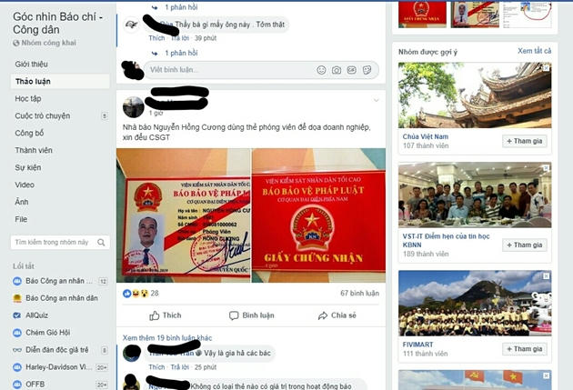 Thông tin đăng trên một diễn đàn mạng xã hội.