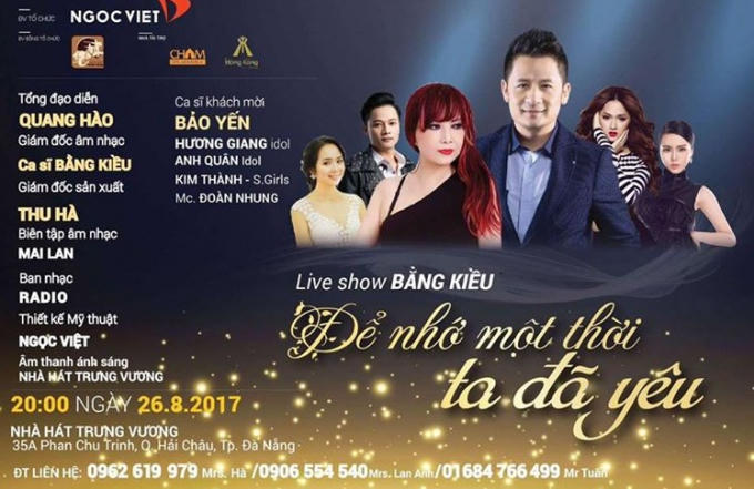 Ca sĩ Bằng Kiều cùng nghệ sĩ Quang Hào phối hợp trong vai trò giám đốc âm nhạc và chỉ đạo nghệ thuật cho chương trình.