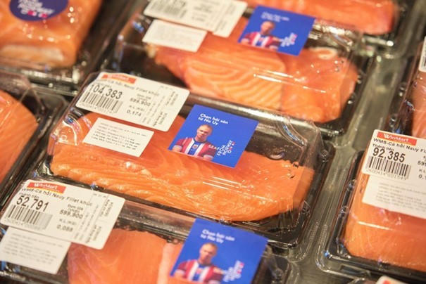 Sản phẩm hải sản Na Uy được dán nhãn "Seafood from Norway"  có tại các siêu thị Việt Nam.