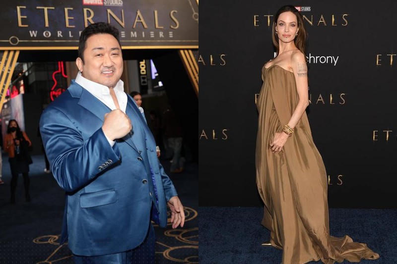 Bộ đôi diễn viên trên thảm đỏ ra mắt phim. Ảnh: AFP.