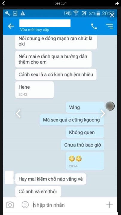Dòng tin nhắn tố cáo vị đạo diễn gạ tình diễn viên.