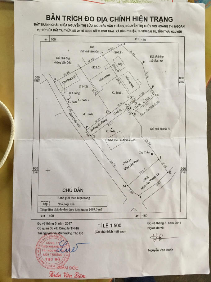 Bản án ghi ngày 8/11/2017 nhưng sơ đồ thể hiện phương án chia đất lập tháng 5/2017.