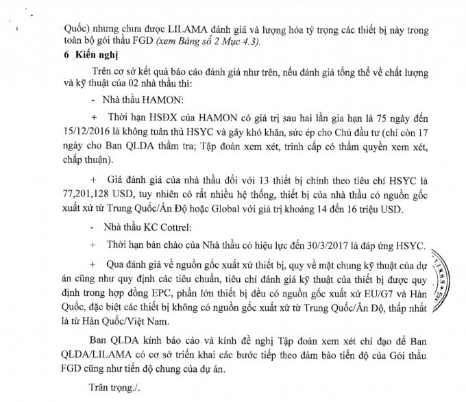 Kiến nghị văn bản số 1578/SH1PP-KTCN-KTKH-TCKT ngày 1/12/2016 của Ban quản lý dự án điện lực dầu khí Sông hậu 1.