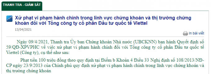 TCT CP DT QT Viettel