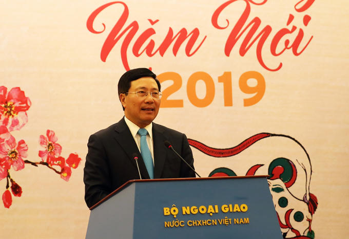 Phó Thủ tướng Phạm Bình Minhphát biểu tại cuộc gặp mặt. Ảnh: VGP/Hải Minh