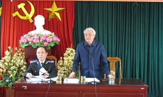 Tổng cục Thi hành án Dân sự Hoàng Sỹ Thành phát biểu tại Hội nghị.