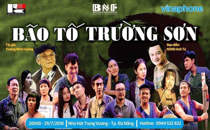 Vở kịch “Bão tố Trường Sơn” kể về câu chuyện tình yêu, tình đồng chí giữa rốn bom Trường Sơn.