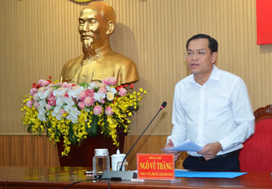 Ông Ngô Vũ Thăng – Phó Chủ tịch UBND tỉnh Cà Mau, phát biểu Kết luận buổi họp báo.
