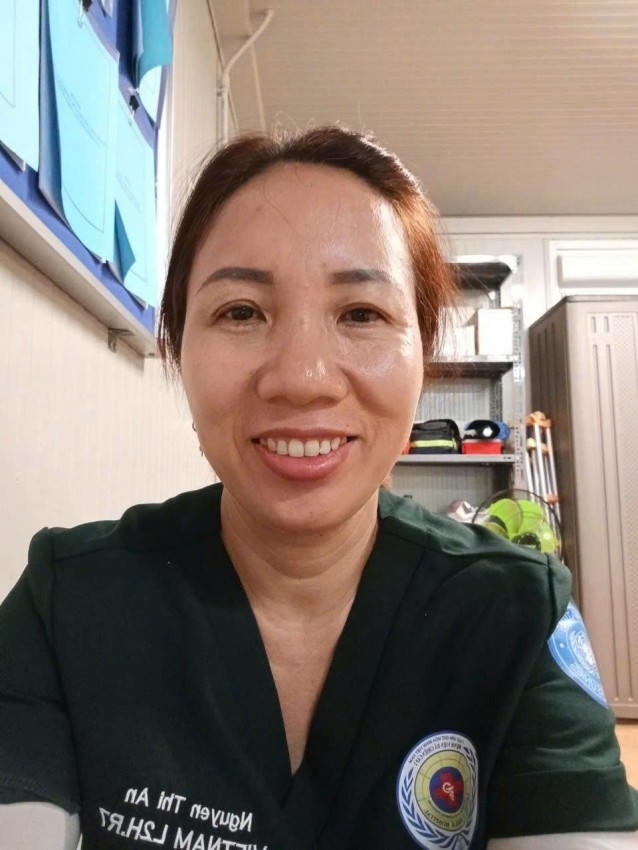 Thiếu tá CN Nguyễn Thị An - Điều dưỡng trưởng, Khoa Khám bệnh, Bệnh viện Quân y 120.