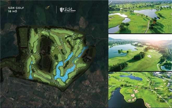 Phối cảnh khu vực sân golf 18 hỗ của sân golf Đông Triều.