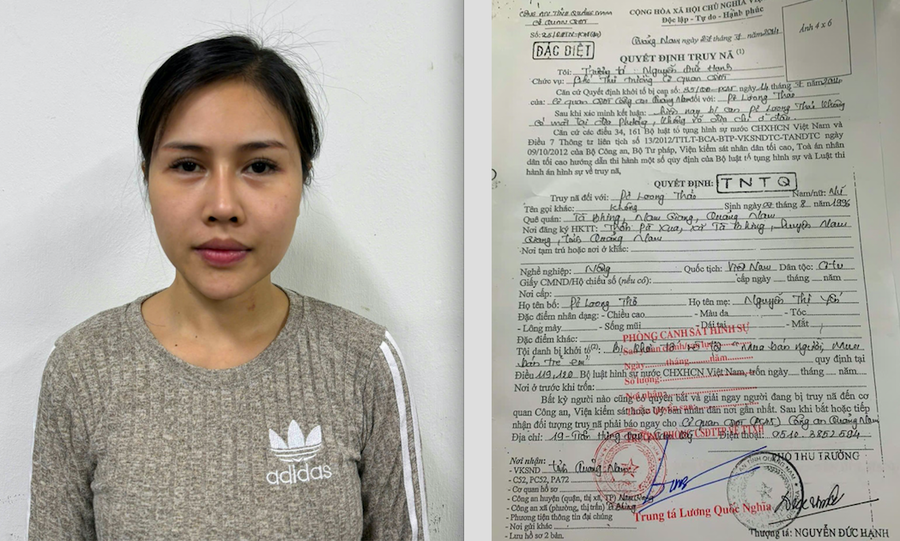 Đối tượng Pơ Loong Thảo và Quyết định truy nã. Ảnh: CA Quảng Ninh.