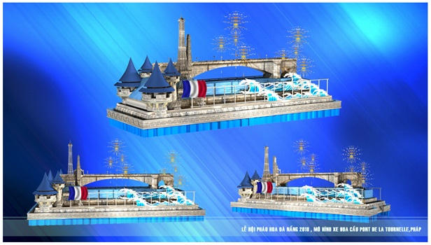 Đội Pháp  lấy biểu tượng Cầu Tournelle (tiếng Pháp: Pont de la Tournelle) là một cây cầu bắc qua sông Seine ở trung tâm thủ đô Paris của Pháp.   Cầu Tournelle được cố ý thiết kế không đối xứng để nhấn mạnh sự không đối xứng của phong cảnh sông Seine với nơi này.  Cầu gồm một vòm lớn trung tâm và 2 vòm nhỏ hơn ở hai phía bờ sông, cây cầu được trang trí ở bờ trái bằng một cột cao 15 m trên đó có tượng của Thánh Geneviève, vị thánh phù hộ cho Paris, đây là tác phẩm của Paul Landowski.  Tháp Effel (tiếng Pháp: Tour Eiffel) là một công trình kiến trúc bằng thép nằm trên công viên Champ-de-Mars, cạnh sông Seine, thành phố Paris.  Vốn có tên nguyên thủy là Tháp 300 mét (Tour de 300 mètres), công trình này do Gustave Eiffel và các đồng nghiệp của mình xây dựng nên nhân dịp Triển lãm thế giới năm 1889, và cũng là dịp kỷ niệm 100 năm Cách mạng Pháp.  Tháp Eiffel trở thành biểu tượng của Paris và nước Pháp, một trong những công trình nổi tiếng nhất thế giới.  Bắt đầu từ những thập niên cuối của thế kỷ XX, Champ-de-Mars cùng tháp Eiffel là nơi tổ chức các lễ hội, các buổi hòa nhạc của thành phố.  Tính tới năm 2007, tổng số lượt người thăm tháp đã đạt tới con số hơn 236 triệu. Năm 2007, tháp Eiffel đón 6.893.000 lượt khách viếng thăm.