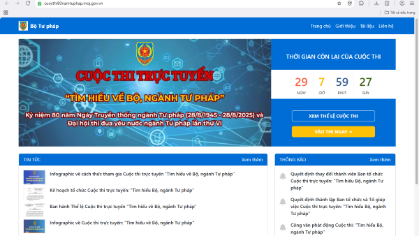 Đã có gần 40.000 lượt thi sau hai tuần phát động Cuộc thi “Tìm hiểu về Bộ, ngành Tư pháp”. (Ảnh minh họa)