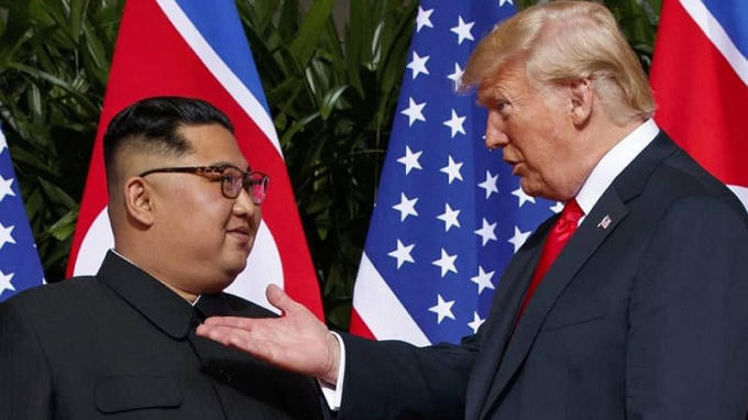 Ông Kim và ông Trump tại hội nghị thượng đỉnh lịch sử diễn ra tại Singapore.
