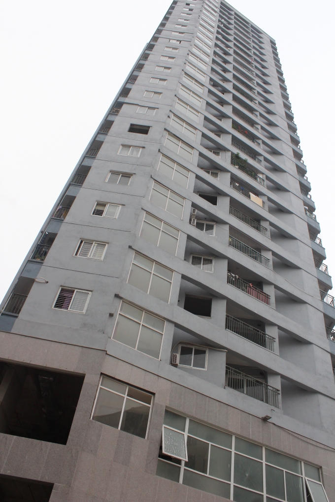 Tòa nhà CT2 nơi xảy ra vụ tai nạn thương tâm