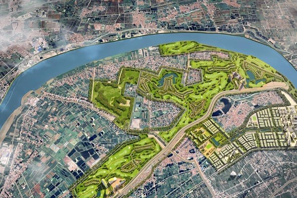 Phối cảnh dự án Khu phức hợp đô thị, du lịch sinh thái sân golf Khoái Châu có số vốn đầu tư trên 1,5 tỉ USD.