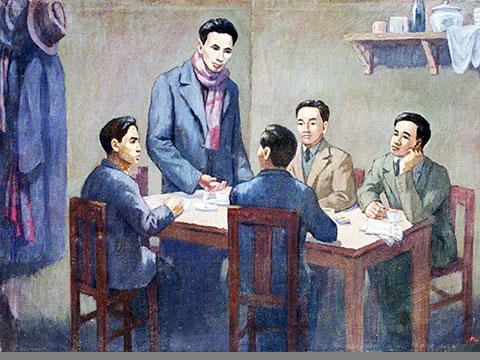Lãnh tụ Nguyễn Ái Quốc (người đang đứng trong ảnh) triệu tập hội nghị thành lập Đảng Cộng sản Việt Nam ngày 3/2/1930. Từ đây, nhân dân Việt Nam có một đảng duy nhất lãnh đạo cuộc đấu tranh giải phóng dân tộc. Nguồn: dangcongsan.vn