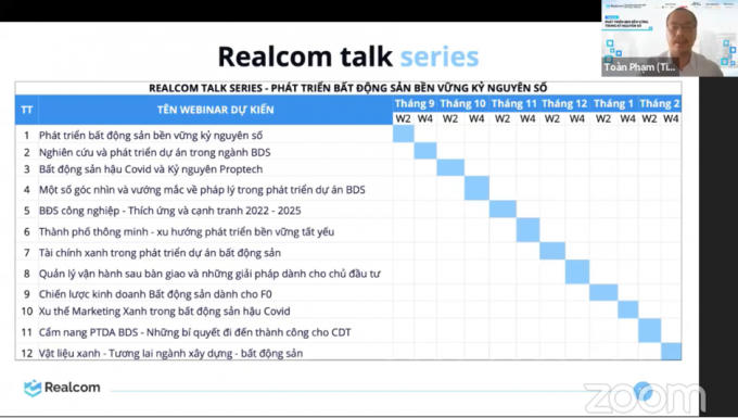 Chuỗi hội thảo RealCom dự kiến