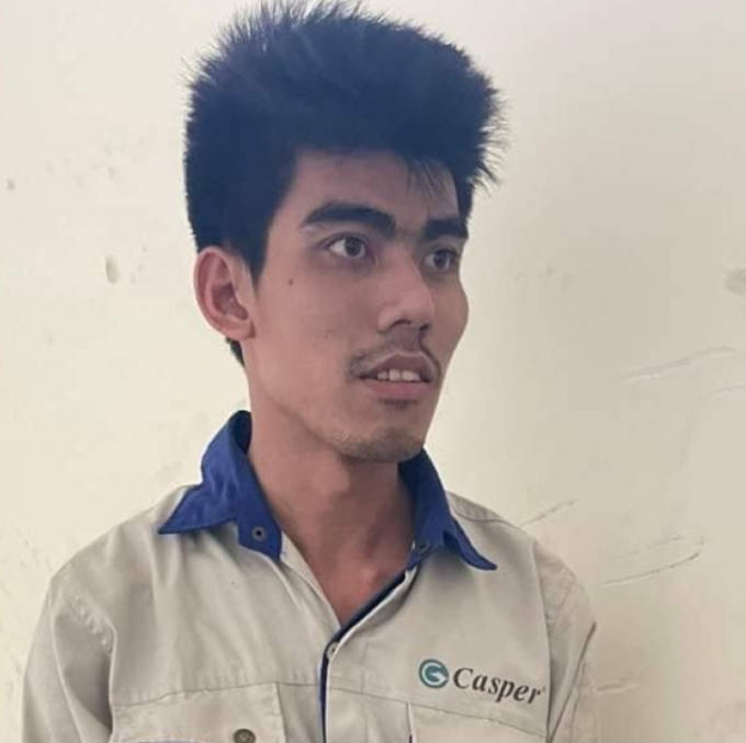 Đối tượng Phúc tại cơ quan Công an.