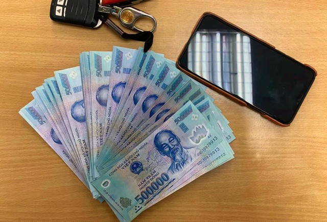 Số tiền giả cơ quan công an thu giữ.