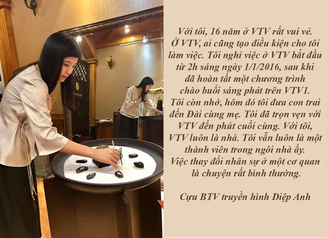 Diệp Anh trải lòng cuộc sống sau một năm rời vị trí Biên tập viên - Sau một năm rời khỏi VTV, Diệp Anh dành nhiều thời gian hơn cho gia đình để bù đắp những tháng ngày chị bận rộn với công việc của một BTV. Ngoài ra, chị đang khởi đầu công việc kinh doanh lụa tơ tằm mà chị yêu thích.