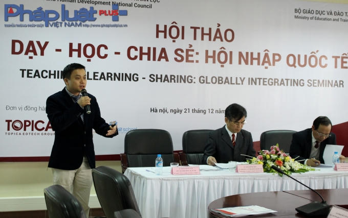 TS Phạm Minh Tuấn, Chủ tịch HĐQT Tổ hợp công nghệ giáo dục Topica, đươn vị đi đầu trong việc xuất khẩu công nghệ giáo dục. (Ảnh: Đức Biên)