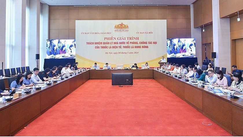 Toàn cảnh phiên giải trình. (Nguồn: THQH)