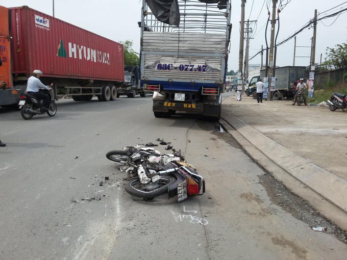 Hiện trường vụ tai nạn.